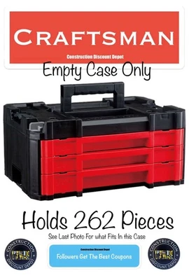 FUNDA DE HERRAMIENTAS ARTESANAL 3 CAJONES 262 PIEZAS VERSASTACK VACÍA **HERRAMIENTAS NO INCLUIDAS** Foto 1 de 4