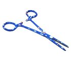 Stainless Steel Hemostat Clamp Locking Straight Doll Making Forceps Blue 5.5”