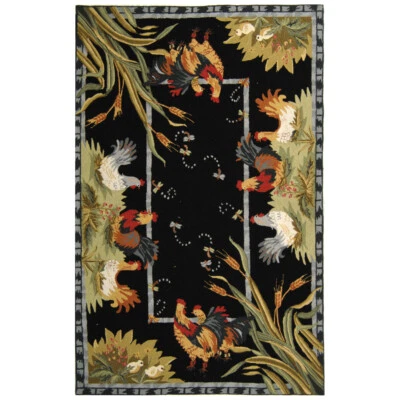 SAFAVIEH Chelsea Collection HK56B Hand-hooked Black Rug - Image 1 of 4