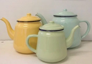 Enamel Teapot Kettle 12cm 14cm 16cm Vintage Kitchen Camping - Picture 1 of 8