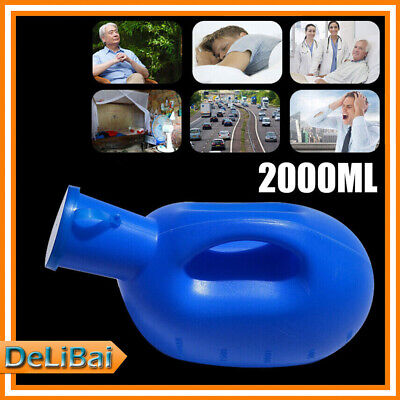 Portable 2000ml Urine Collector Bottle Men Pee Urinal Camping Travel Bed Pans • 14.11€