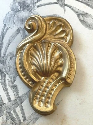 Ancien Cache Clou grand format décor rocaille coquille Tableau Cadre Miroir XIXe - Photo 1/2