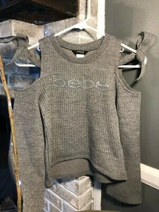 BEBE GIRLS Cold Shoulder Medal Rhinestone Long Sleeve Med 10-12 Little Girls - Picture 1 of 5