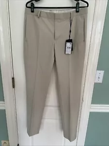 Mango NWT Men’s Paulo Slim-Straight Dress Trousers in Khaki Size 32 NEW - Picture 1 of 9