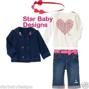 NWT Gymboree BLOOMING NAUTICAL Outfit Jacket, Top, Capris, Hair, Size 2T-3T - Picture 1 of 1