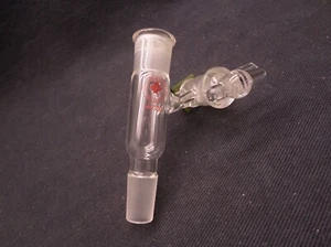 ACE Glass Side Outlet No-Air Airfree Schlenk Connecting Adapter 14/20, Chipped - Picture 1 of 5