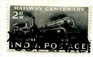 SET of 1 QE2 INDIA "INDIAN RAILWAY CENTENARY" GOOD USED STAMP - Picture 1 of 1