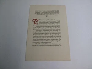 INVITATION TO GOUDY DINNER 1937 ULSTER IRISH SOCIETY GRAPHIC ARTS AWARD  - Picture 1 of 2