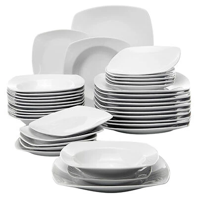 MALACASA Julia 36pcs Porcelain Dinnerware Set Tableware Plate Set Service for 12 - Image 1 of 4