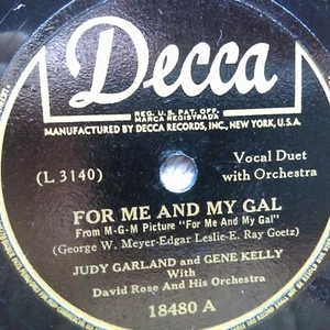 78 rpm Decca 18480, Judy Garland, Gene Kelly, For Me and My Gal, Tulip, jazz E - Bild 1 von 3