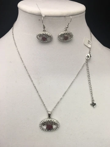 Stunning ATM Texas A&M WHOOP University Necklace And Earrings College Jewelry Cover