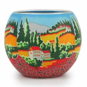 Milford Collection Poppy Fields Tealight Holder Light Glass BELG165010 - Picture 1 of 2