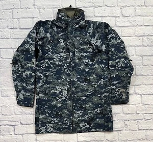 Parka Working US Navy Digital Camo GoreTex Waterproof Hooded Jacket Sz S X-long - Picture 1 of 6