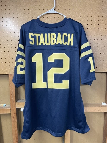 ROGER STAUBACH # 12 Navy Adidas True School HWA Jersey Size Adult XL 52 Cover