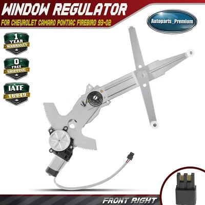 Window Regulator with Motor for Chevy Camaro Pontiac Firebird 93-02 Front Right - Image 1 of 4