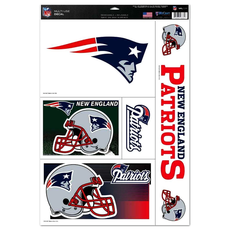 New England Patriots NFL 11" x 17" Ultra Decals Set of 5 By WINCRAFT - Image 1 of 1