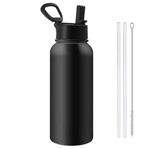 Stainless Steel Vacuum Insulated Water Bottle 32oz Leak proof Keep Hot/Cold BLK - Picture 1 of 7