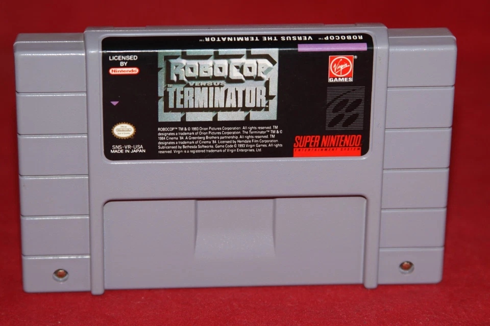 RoboCop vs Terminator (Super Nintendo SNES, 1993) Authentic Game Cartridge - Image 1 of 3
