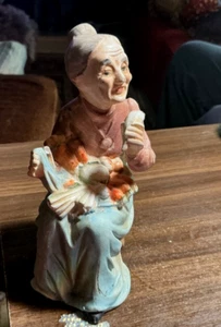 Vintage Norleans Old Woman Holding Veg Basket Made In Japan... - Picture 1 of 4