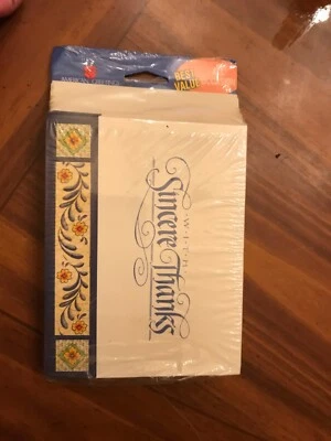 American Greetings TARJETAS DE AGRADECIMIENTO Caja Sellada 20 Tarjetas y Sobres BLANCO Foto 1 de 3