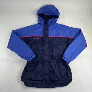 Columbia Sportswear Jacket 18/20 Blue Kids Girls Full Zip Snap Up Hooded Used - Picture 1 of 12