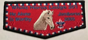 MERGED OA WHITE HORSE LODGE 20 BSA SHAWNEE TRAILS 2005 JAMBOREE DELEGATE FLAP - Picture 1 of 2