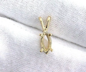 14Kt Gelbgold 12x6 12mm x 6mm Marquise Prenotch Anhänger Edelsteinfassung - Bild 1 von 2