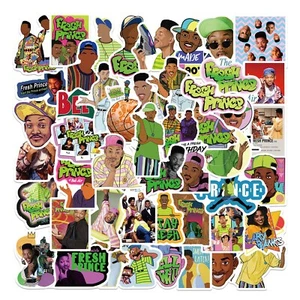 Pegatina de vinilo FRESH PRINCE of BEL-AIR ~ Will Smith ~ programa de televisión de los 90 ~ calcomanía de botella de agua - Imagen 1 de 8