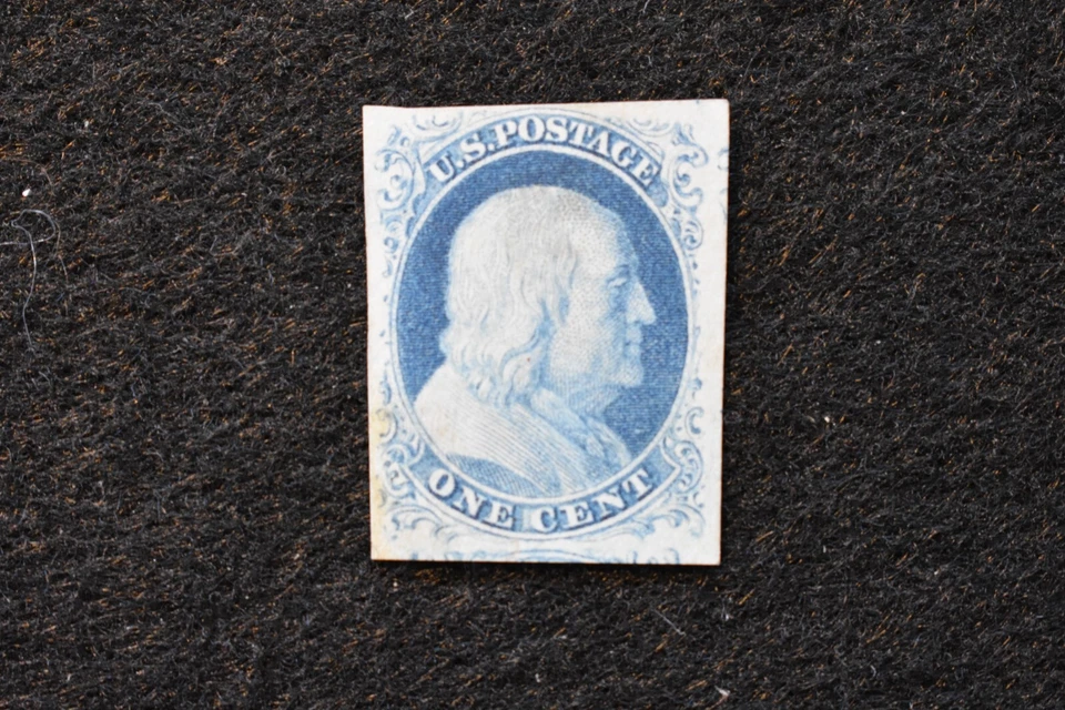 U.S. Stamps Scott #7, Blue, Type II, Imperf., M/F/NH/NG, 1851 - Image 1 of 2