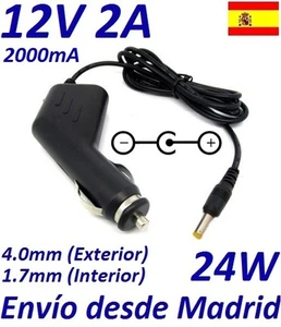 Cargador Coche Mechero 12V 2A 2000mA 4.0mm 1.7mm 24W Power Supply CAR DVD Tablet - Imagen 1 de 1