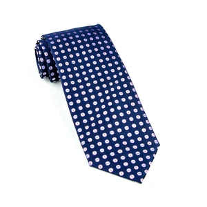 Herrenkrawatte blau & rosa Münzen 3,5" breit 9 cm Krawatte traditionelle geometrische Mode - Bild 1 von 3