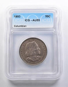 1893 Columbian Exposition Half Dollar AU55 ICG *6562 - Picture 1 of 3