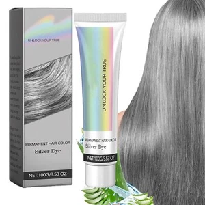 100ml Light Grey Silver Permanent Hair Dye Color Cream Unisex DIY Hair Dye Cream - Picture 1 of 9