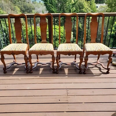 Circa 1930 Queen Anne dining chairs, set of 4 - Image 1 of 3