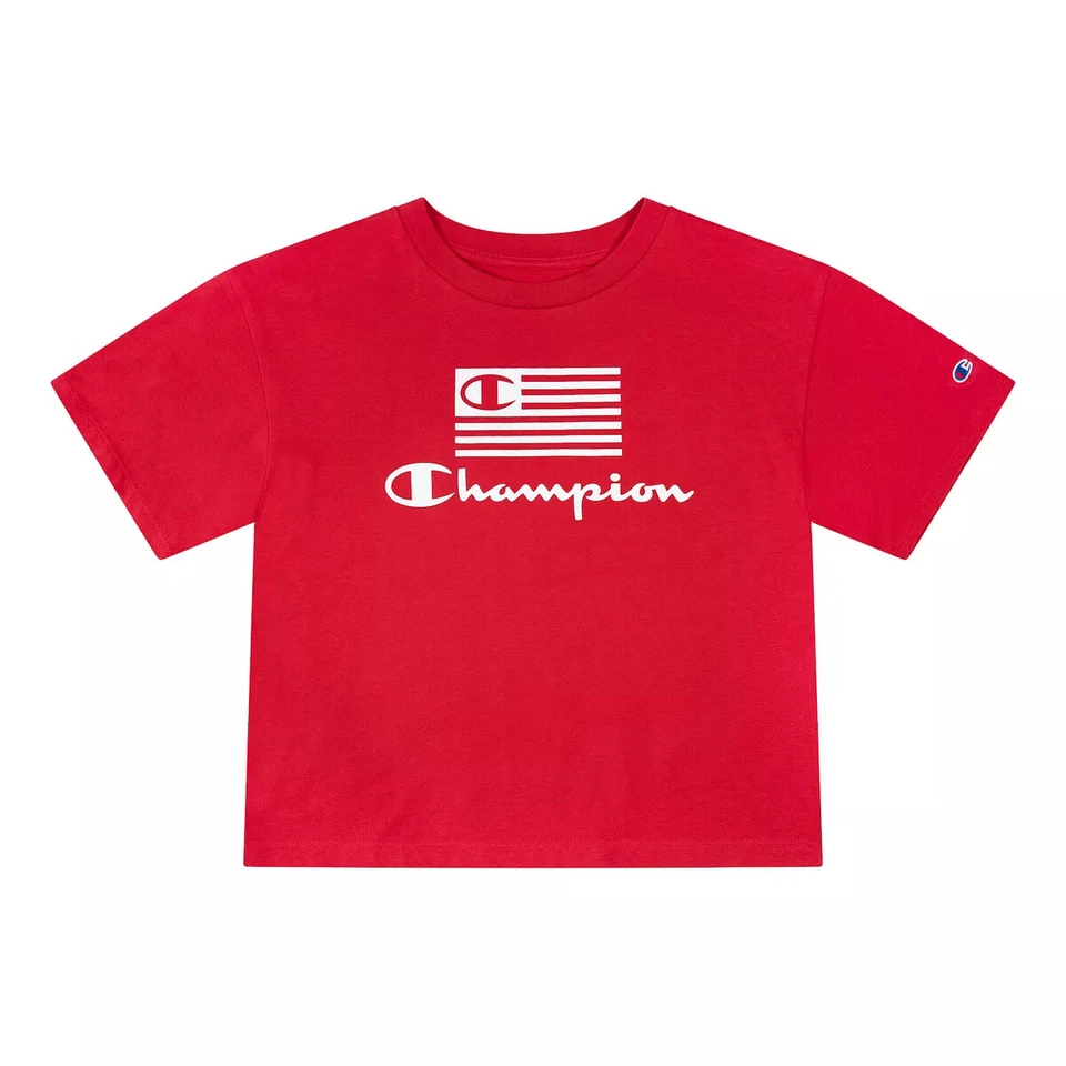 Camiseta Champion Niñas Talla 5 Bandera Roja Gráfica Cuadrada - Camisa Escarlata Foto 1 de 1
