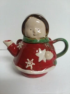  Tetera de gres Christmas Angel Holly de Target Holiday 2010 Navidad - Imagen 1 de 6