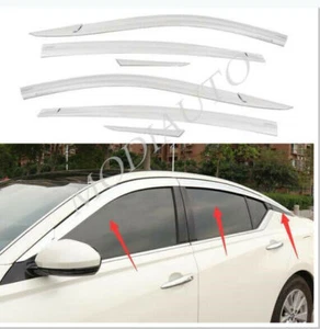 FOR Nissan Altima 2019-2022 Chrome Window Visor Vent Shades Sun Rain Guards 6P - Imagen 1 de 10