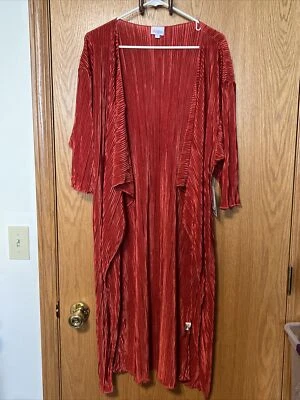 LuLaRoe Medium Shirley Cover Gorgeous Solid Orange Red New W Tags unicorn solid — 第 1/4 张图片