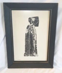 Irene Cowan Vintage Messing Reiben Schwarz & Weiß Kunstdruck von Lady Elizabeth Say  - Bild 1 von 12