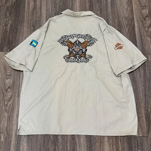 VTG Harley Davidson Shirt Men's 3XL Tan Bahamas Biker Mechanic Garage Y2K 00s - Bild 1 von 10