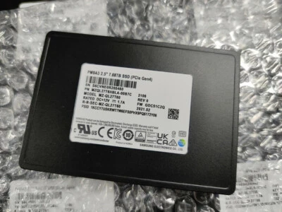 Samsung SSD PM9A3 7.68TB U2 NVME MZ-QL7T60 PCIE MZQL27T6HBLA-00A07- - Image 1 of 4