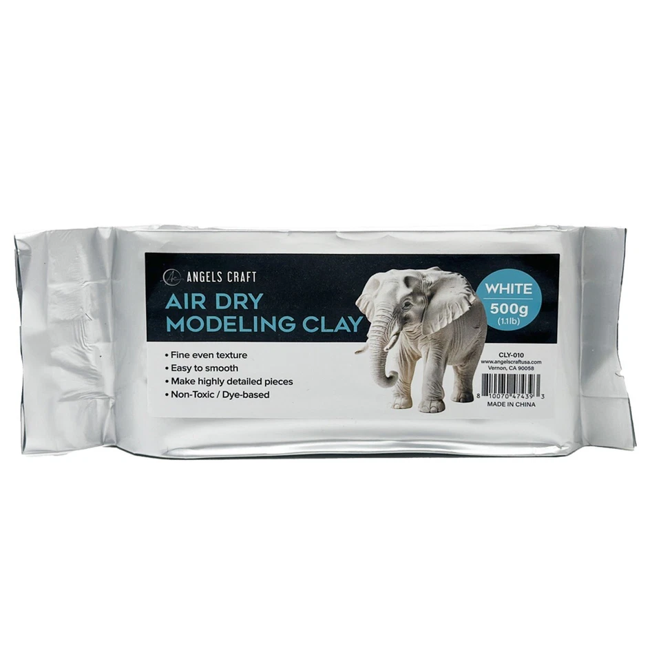 Air Dry Modelling Clay 500g Non Toxic High Detail Professional Grade White - Image 1 of 1
