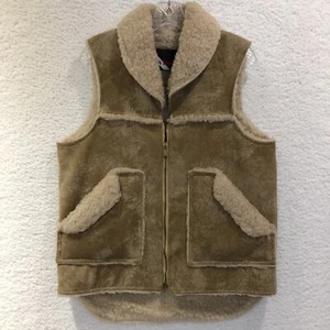 Vintage 1970’s Wiman Faux Suede Sherpa Western Vest Men Size Medium Made In USA - Picture 1 of 11