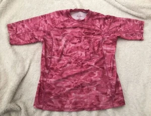 Rash Guard Girls size L pink tie dye print Short Sleeves - Picture 1 of 6