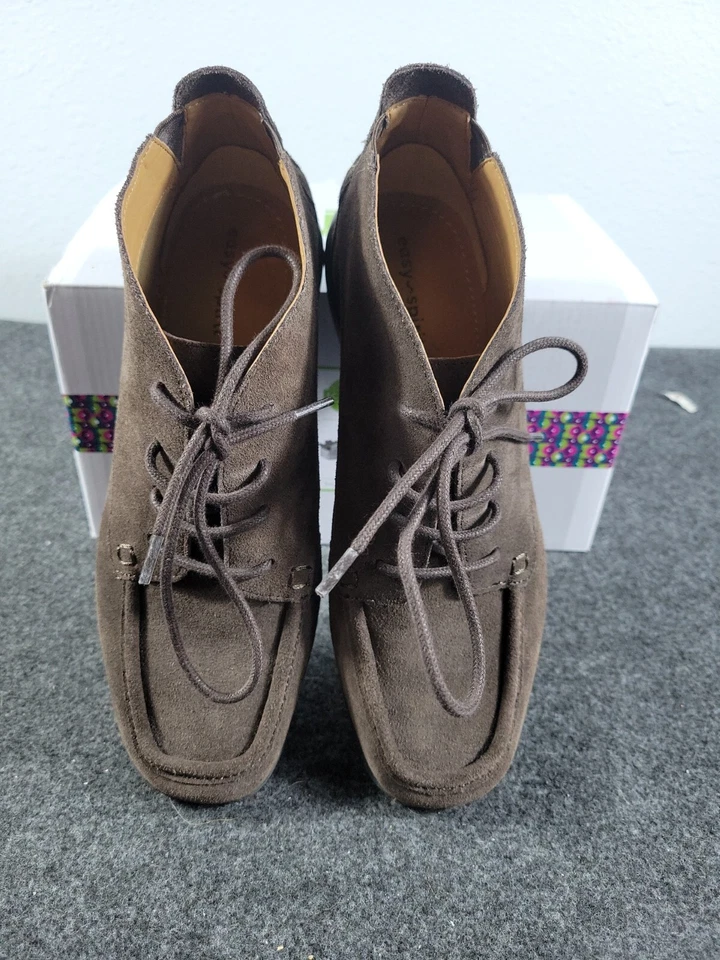 Easy Spirit Mujer Adagio Tierra Gamuza Encaje Botín Punta Redonda Chocolate 6.5 Foto 1 de 4