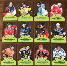 EBEL Inserts 2015-16 / Impact Imports / 12 Cards Derek Hahn, Mark Santorelli ...