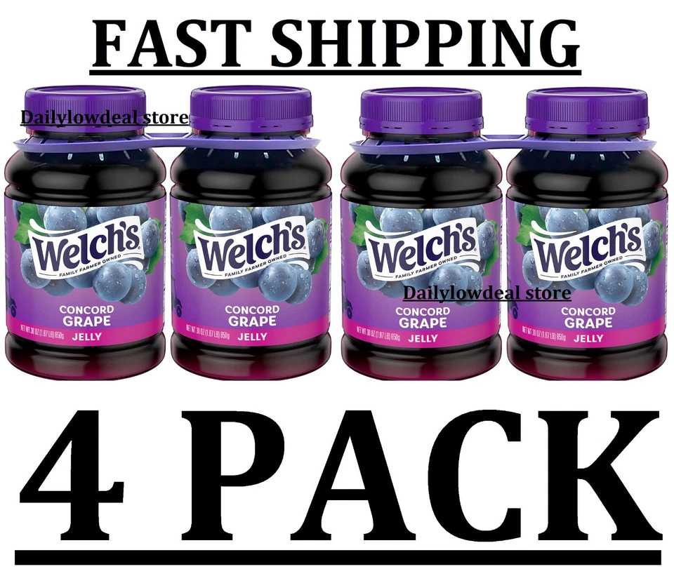 8x Welch's Concord Grape Jelly 30 Oz Jar