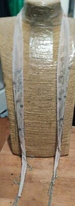 Chan Luu sheer Soft Pink Beaded With Stars Skinny Scarf W/metal Fringe 3ft - Picture 1 of 12