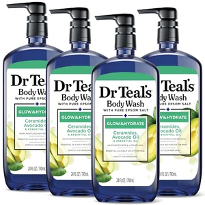 Dr Teal's Duschgel mit reinem Bittersalz, Glow & Hydrate mit Avocado, 4er Pack - Bild 1 von 11