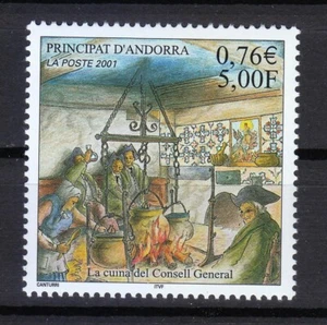 Andorra French 2001 MNH Mi 572 Sc 541 Kitchen , gastronomy , Cuisine  ** - Picture 1 of 1